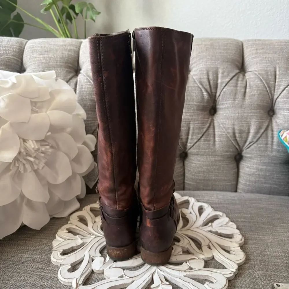 Frye Brown Leather Tall Boots Women’s 7.5